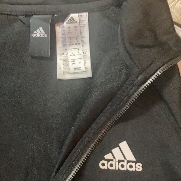 Adidas Track Jacket New Without tags Black with white. Size small - Picture 2 of 2